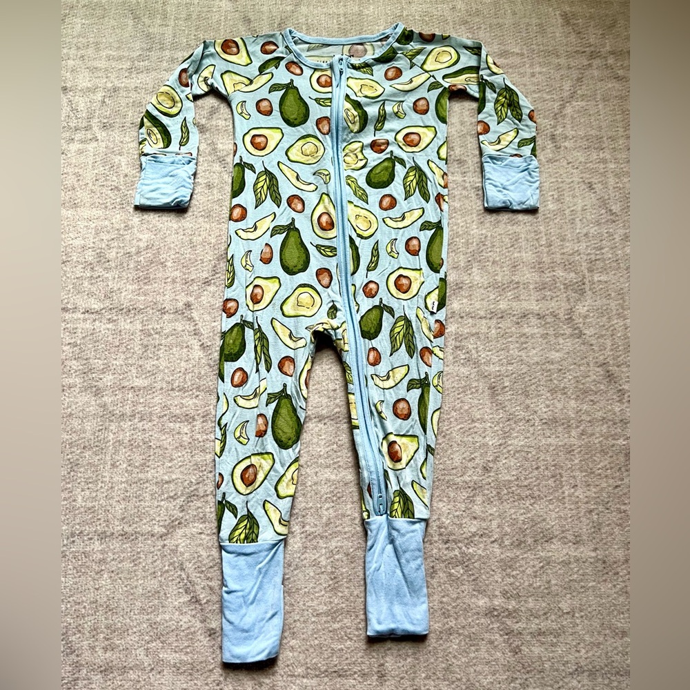 Little Sleepies Blue Avocados Bamboo Zippy Pajamas (6-12 months)